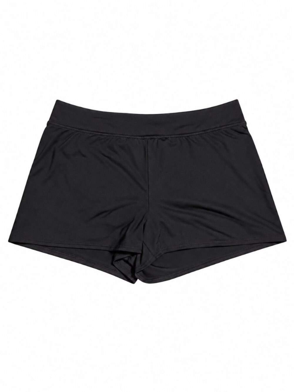 Lands' End Women’s Black Athletic Shorts Sz 12 Stretch Lined Elastic Waist Pocke